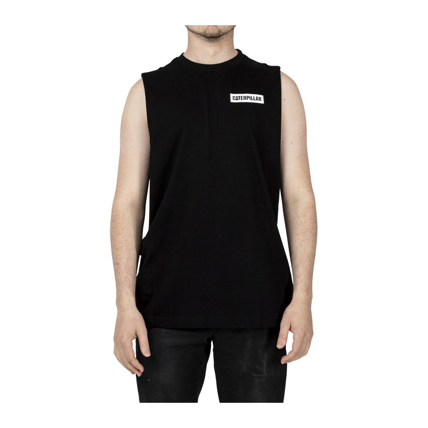 Men's Caterpillar Icon Muscle Tank Black Ireland HMJW45921